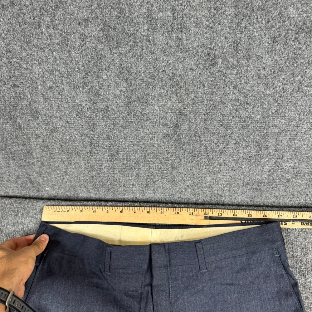 Haggar Dress Pants Mens Size 36x34 Navy Blue Imperial Premium Edition Flat Front